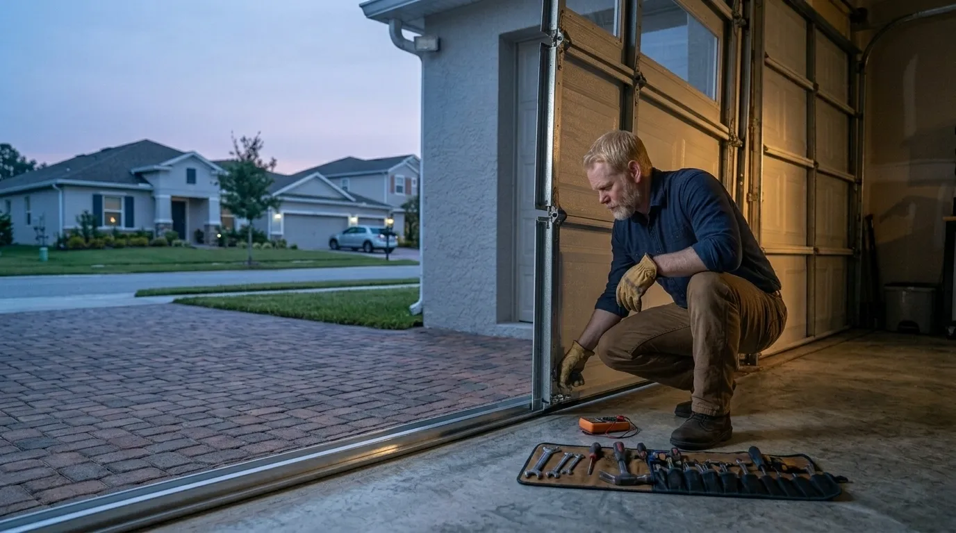 Steel with windows garage door